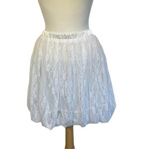 Vintage White Lace Bubble Skirt